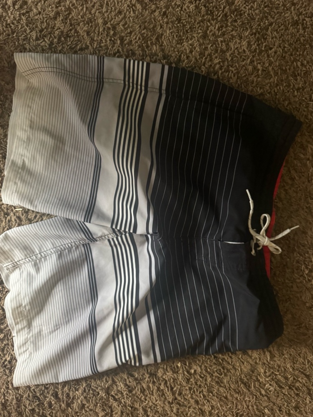 Goodfellow & Co Black and White Striped Board Shorts